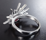 Эффектное серебряное кольцо с рубином Серебро 925