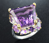 Серебряное кольцо c аметистом авторской огранки Серебро 925