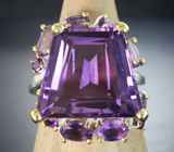 Серебряное кольцо c аметистом авторской огранки Серебро 925