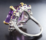 Серебряное кольцо c аметистом авторской огранки Серебро 925