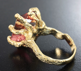 Кольцо с полихромным турмалином 8,81 карата Золото
