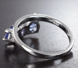 Прелестное серебряное кольцо с яркими танзанитами Серебро 925