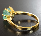 Золотое кольцо с уральским изумрудом редкого оттенка 1,82 карата Золото