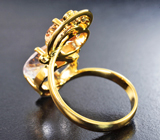 Золотое кольцо с розовым и персиковым морганитами 5,88 карата и бриллиантами Золото
