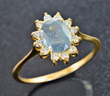 Золотое кольцо с редким уральским александритом 1,37 карата и бриллиантами