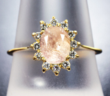 Золотое кольцо с редким уральским александритом 1,37 карата и бриллиантами Золото