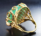 Золотое кольцо с уникальным кабошоном уральского изумруда «Гора» 31,25 карата и бриллиантами Золото
