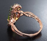 Элегантное серебряное кольцо с перидотами