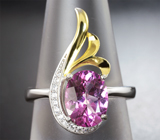 Изысканное серебряное кольцо с розовым топазом Серебро 925