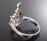 Изысканное серебряное кольцо с розовым топазом Серебро 925