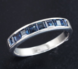 Стильное серебряное кольцо с синими сапфирами Серебро 925