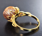 Золотое кольцо с резной жемчужиной Edison 8,2 карата и розовыми турмалинами