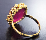 Золотое кольцо с крупным рубином 21,71 карата Золото