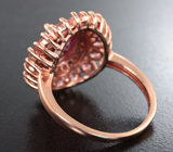 Серебряное кольцо с рубеллитом и розовыми турмалинами Серебро 925