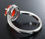 Изящное серебряное кольцо с ограненным огненным опалом Серебро 925