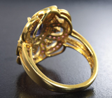 Эффектное серебряное кольцо с иолитом и сапфирами Серебро 925