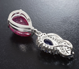 Великолепный серебряный комплект с рубинами и синими сапфирами Серебро 925