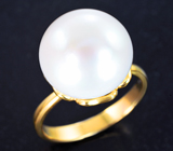 Золотое кольцо с крупной морской жемчужиной 14,71 карата! Исключительный люстр Золото