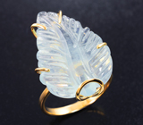 Золотое кольцо с резным аквамарином 18,16 карата