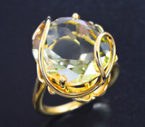 Золотое кольцо с крупным орегонским солнечным камнем 9,14 карата