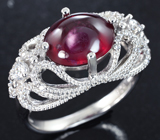 Ажурное серебряное кольцо с рубином