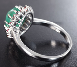 Серебряное кольцо с изумрудом и оранжевыми сапфирами Серебро 925