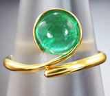 Золотое кольцо с ярким уральским изумрудом высокой чистоты 2,01 карата Золото