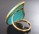 Золотое кольцо с яркой армянской бирюзой редкой огранки 16,61 карата Золото