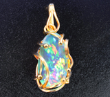 Золотой кулон с ярчайшим кристаллическим эфиопским опалом 7,28 карата Золото