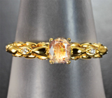 Золотое кольцо с уральским александритом 0,33 карата и бриллиантами Золото