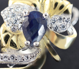 Изысканный серебряный комплект с аметистами и синими сапфирами Серебро 925