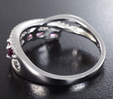 Замечательное серебряное кольцо с родолитами Серебро 925