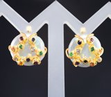 Комплект с жемчугом барокко 35,89 карата, цаворитами и разноцветными сапфирами