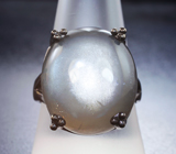 Серебряное кольцо с лунным камнем 23+ карат Серебро 925