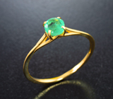Золотое кольцо с ярким уральским изумрудом 0,5 карата Золото