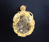 Золотой кулон с резным цитрином 34,41 карата