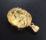 Золотой кулон с резным цитрином 34,41 карата Золото
