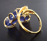 Золотое кольцо с крупными кабошонами танзанита 14,91 карата Золото