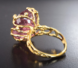 Золотое кольцо с крупным турмалином редкого оттенка 22,66 карата и бриллиантами