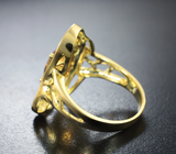 Оригинальное серебряное кольцо с цитрином Серебро 925