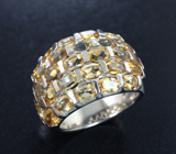 Стильное серебряное кольцо с цитринами