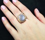 Серебряное кольцо с лунным камнем 23+ карата