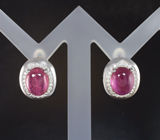 Чудесные серебряные серьги с рубинами Серебро 925