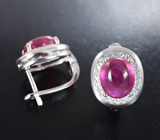 Чудесные серебряные серьги с рубинами Серебро 925