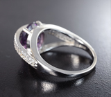 Необычное серебряное кольцо с аметистом