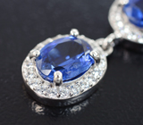 Великолепные серебряные серьги с васильковыми кианитами Серебро 925