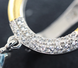 Прелестные серебряные серьги с голубыми топазами Серебро 925