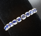 Элегантный серебряный браслет с синими сапфирами