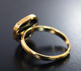 Золотое кольцо с черным опалом авторской огранки 2 карата Золото