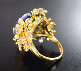 Массивное золотое кольцо с крупным танзанитом 17,36 карата и бриллиантами